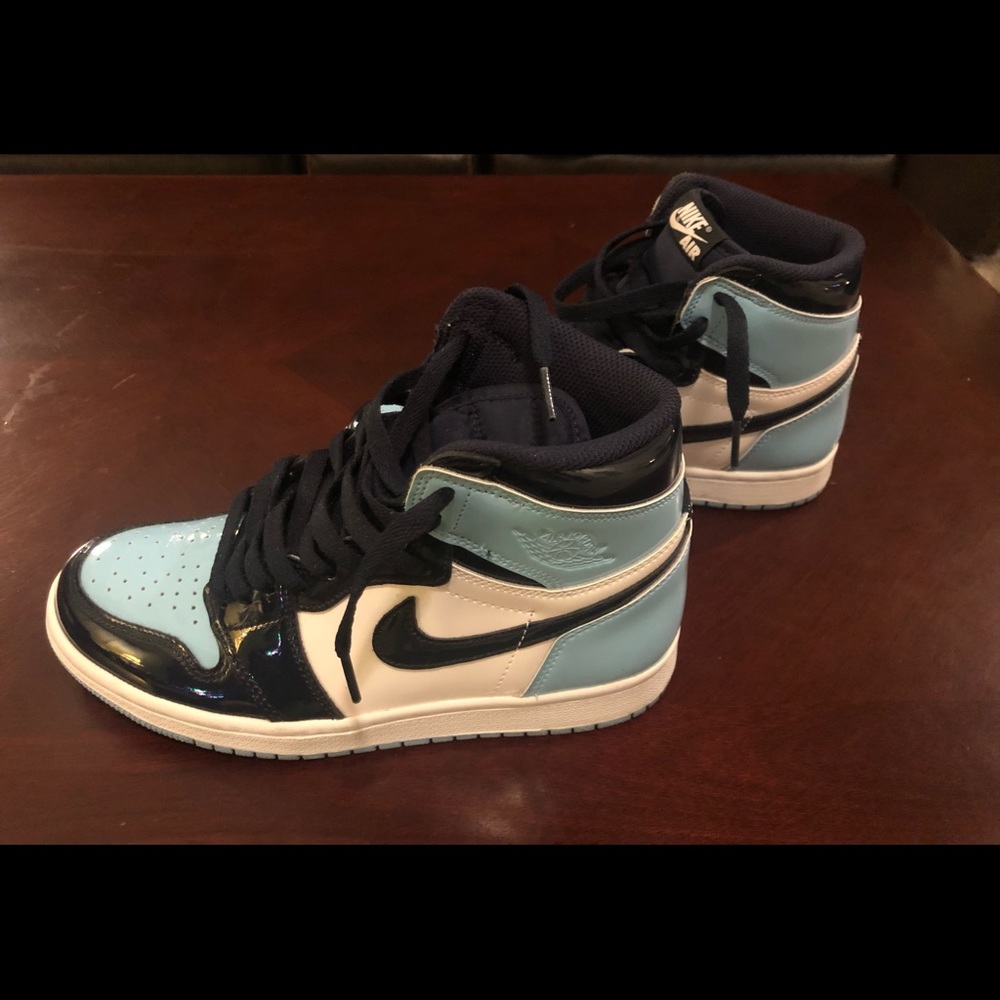 Womens Air Jordan 1  High OG - Obsidian/Blue Chill/white